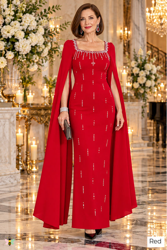 The Grand Entrance Rhinestone Gown | Red | front