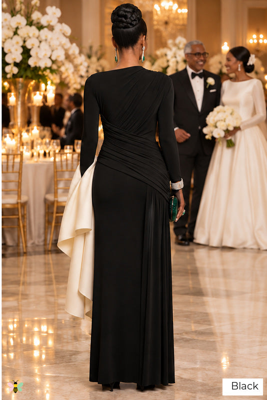 The Valentina Drape Gown | Black | back