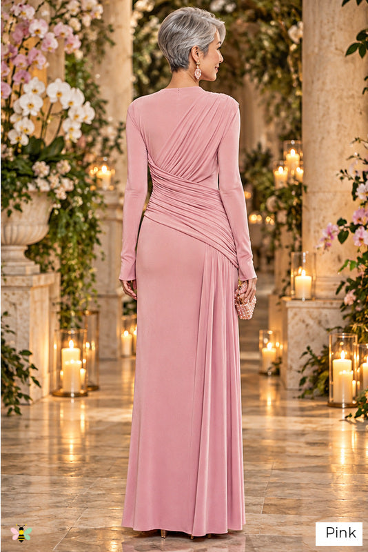 The Valentina Drape Gown | Pink | back
