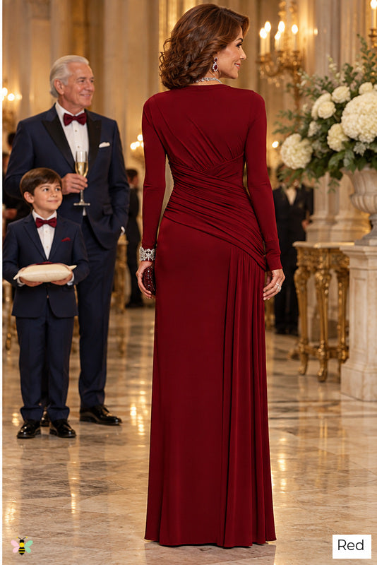 The Valentina Drape Gown | Red | back