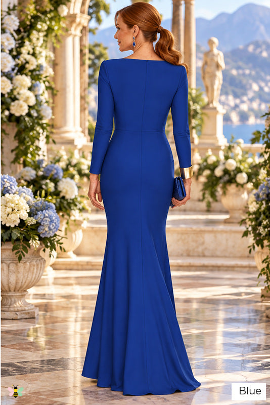 The Windsor Grace Knot-Front Gown | Blue | back