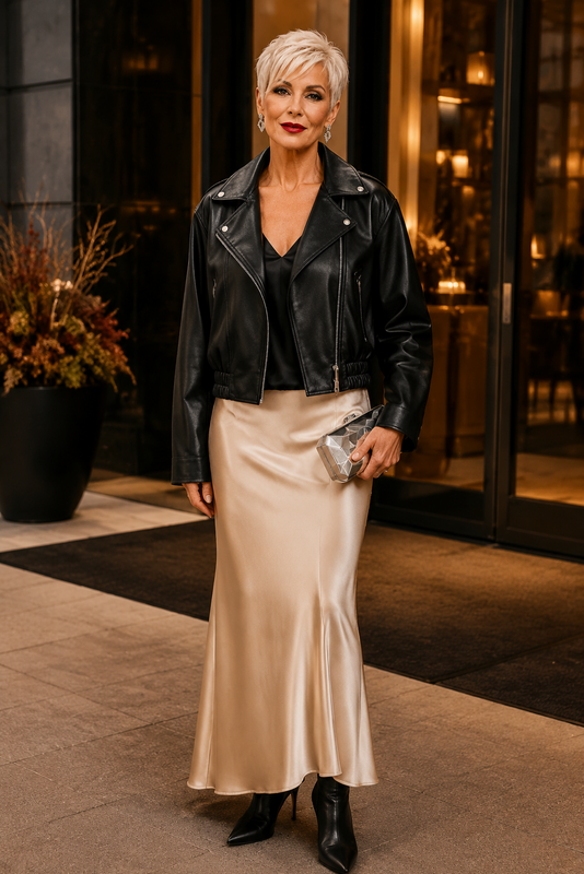 Modern Leather Crop Zip Jacket
