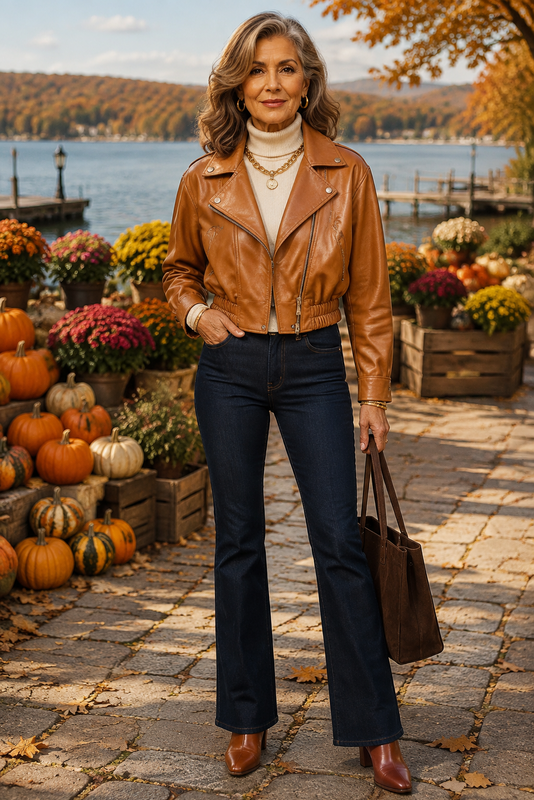 Modern Leather Crop Zip Jacket