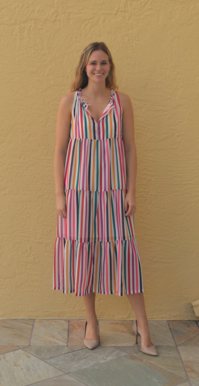 Multicolored Striped Dress