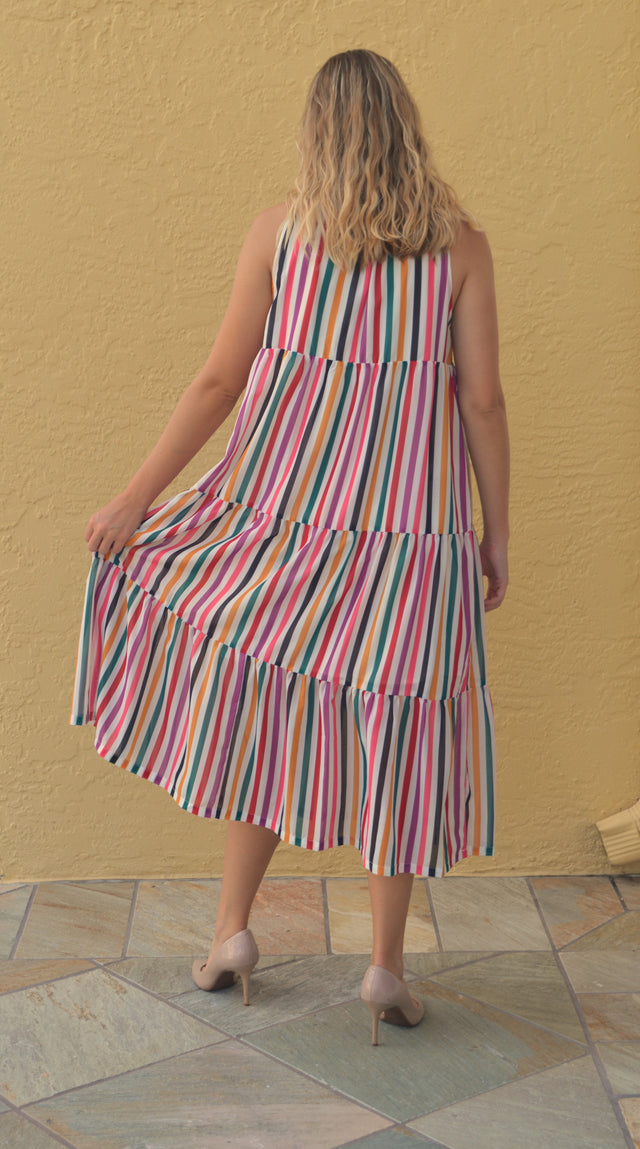 Multicolored Striped Dress