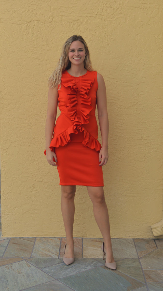 Orange Ruffle Dress