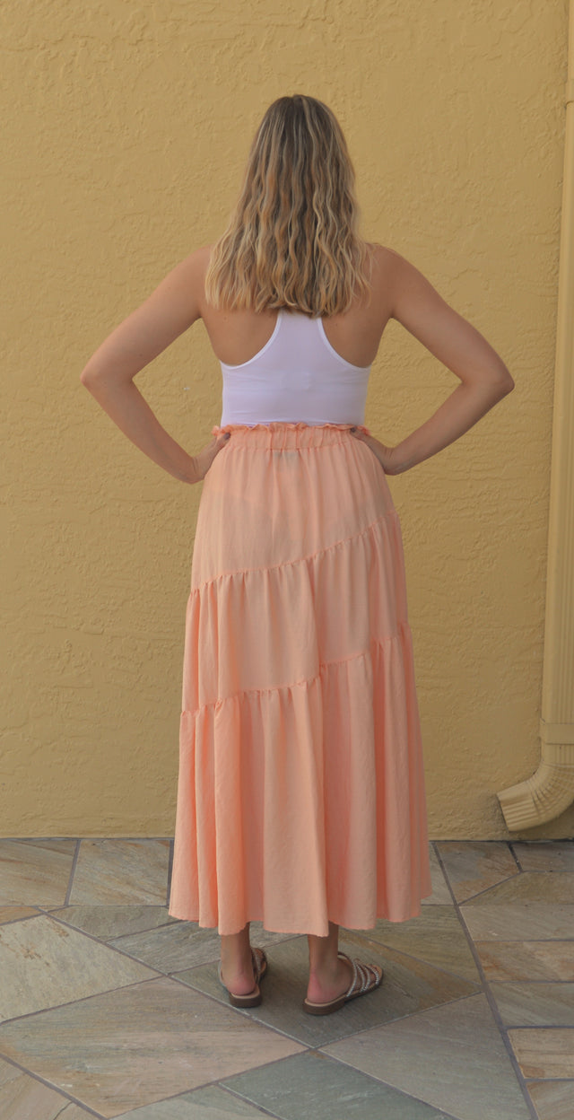 Peach Maxi Skirt
