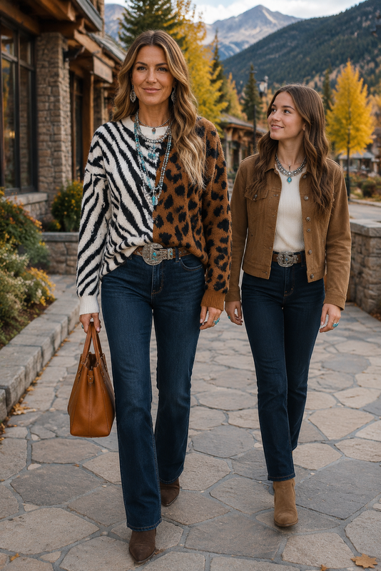 Tahoe Wild Side Zebra & Leopard Sweater