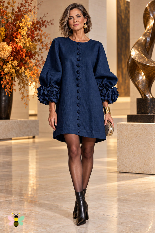 Gilded Gallery Rosette-Cuff Dress