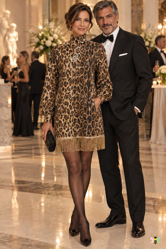 Gilded Instinct Sequin Fringe Dress