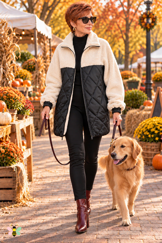Harvest Market Sherpa-Quilted Jacket