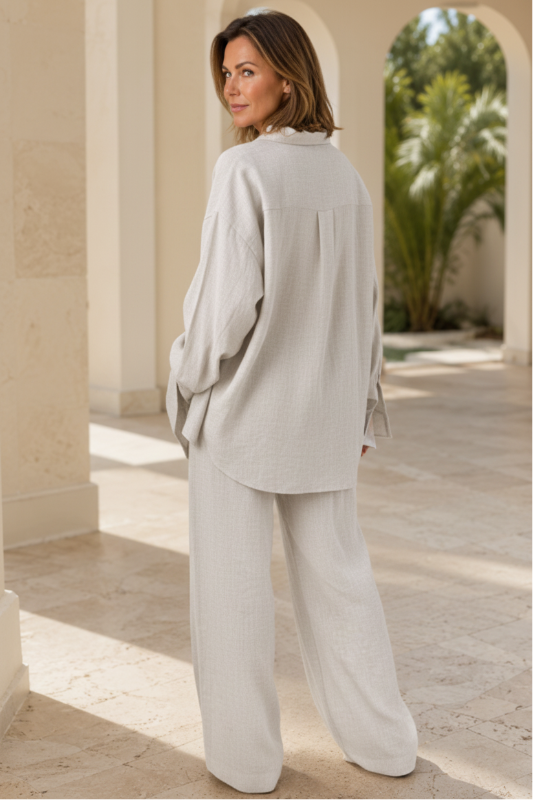 Flowing Sleeve Wide Leg Pant Set