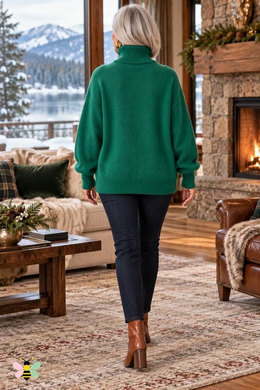 Lakeside Reverie Turtleneck | Green | back
