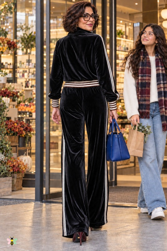 Marais Velvet Stripe Two-Piece Set