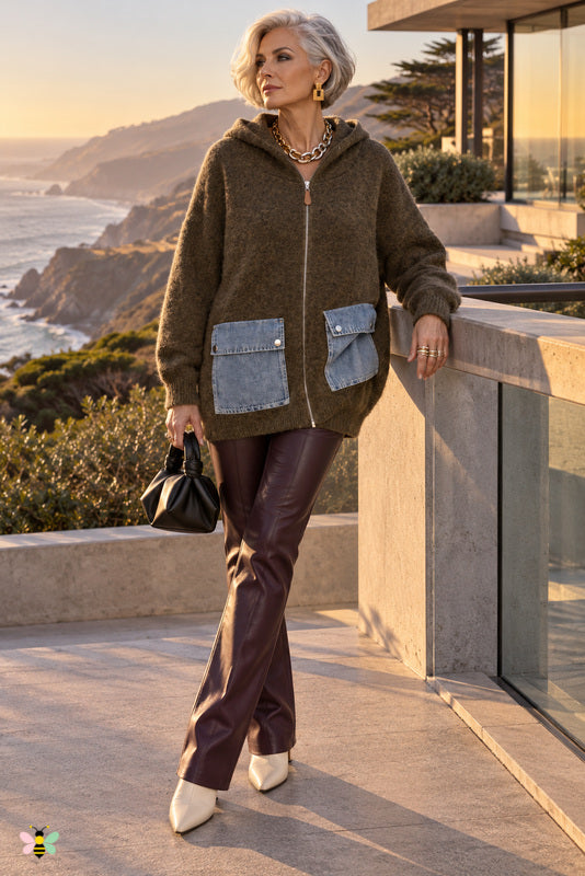 Pacific Edge Denim-Pocket Cardigan