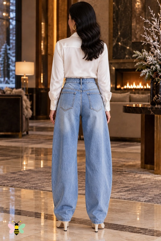 Parade Line Button Jeans | Blue | back