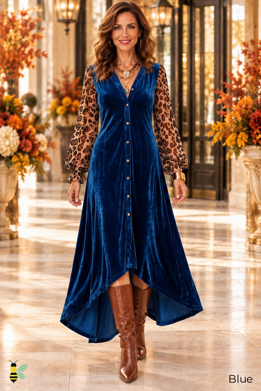Wild Hour Velvet Maxi Dress | Blue | front