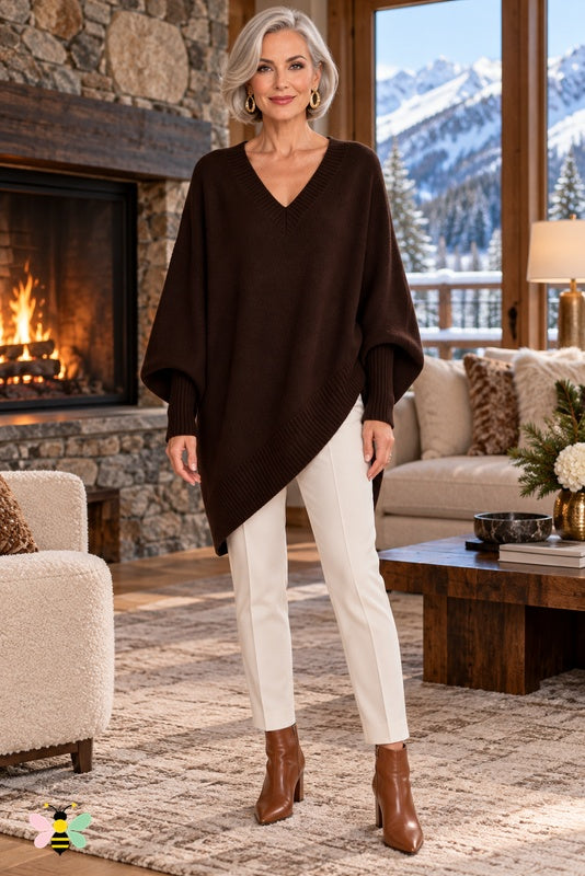 Sculpted Ease Wool Sweater | Coffee | front
