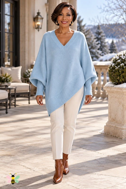 Sculpted Ease Wool Sweater | Light Blue | front