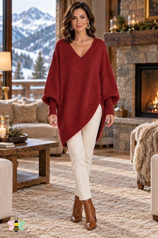 Sculpted Ease Wool Sweater | Red | front