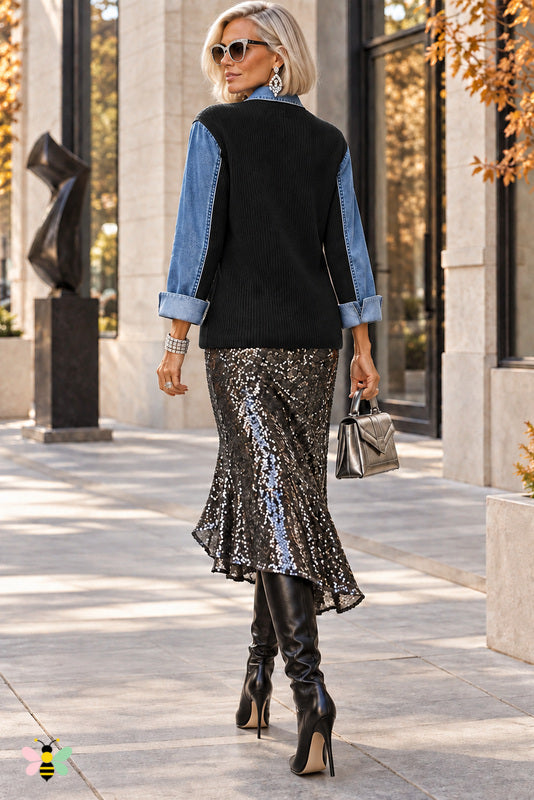 The Ashford Denim-Trim Pullover