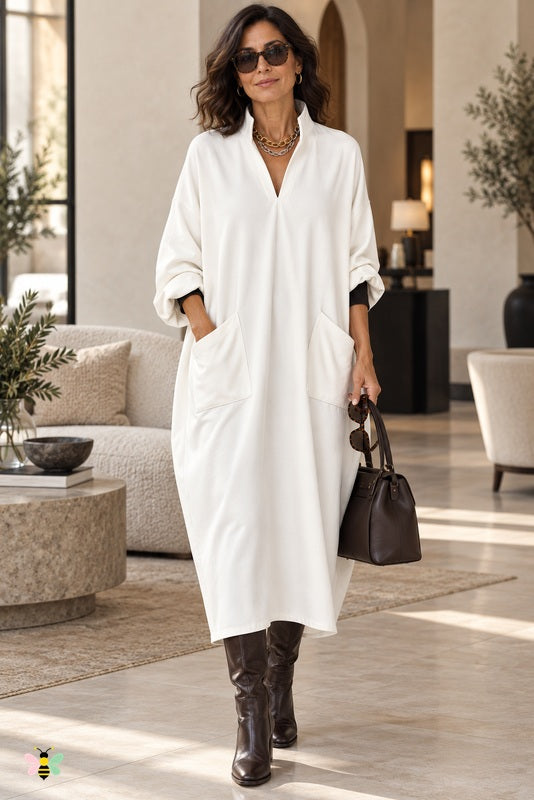 The Varenne Cocoon Pocket Midi Dress
