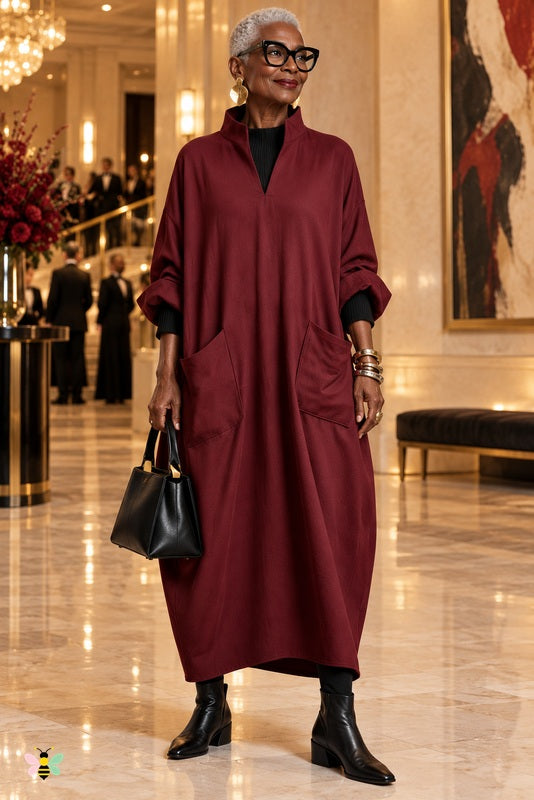 The Varenne Cocoon Pocket Midi Dress