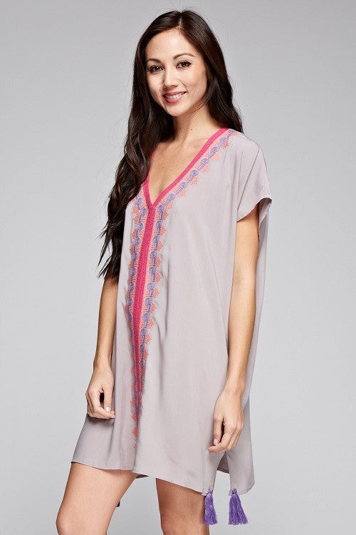Embroidered Caftan Tunic