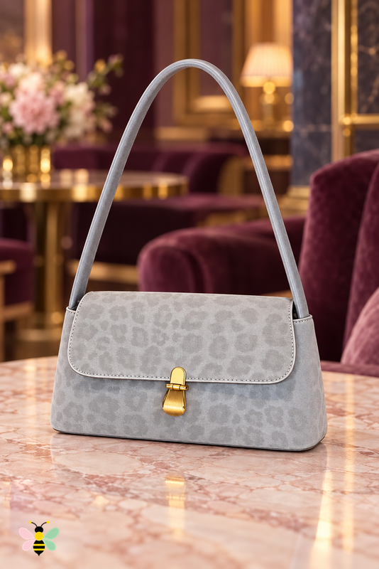 Wild Elegance Leopard Shoulder Bag | Gray | front