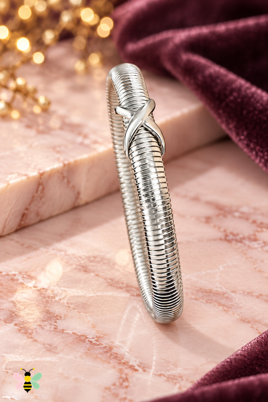 Aria Spring Bracelet | Silver | front