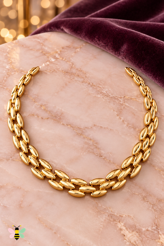 Isadora Gold-Plated Statement Necklace | Gold | front