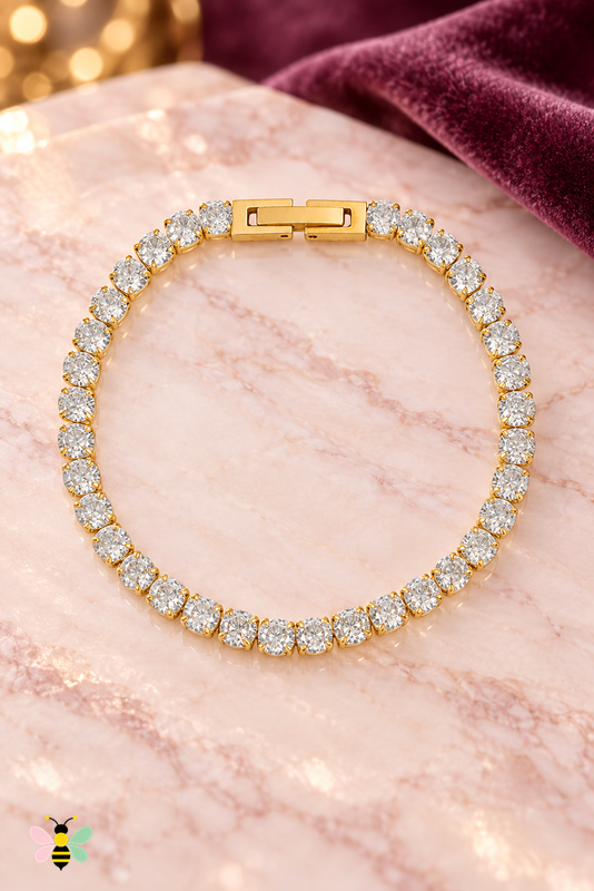 Serena Polished Bracelet | Gold | front