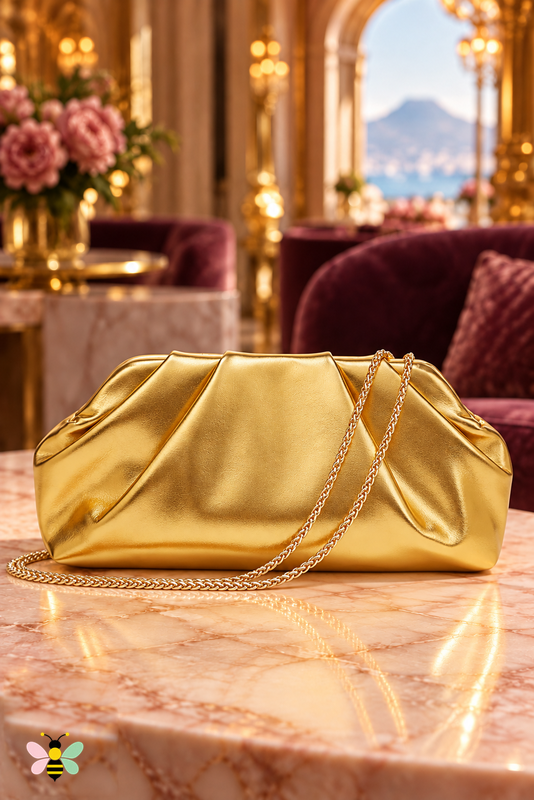 Golden Hour Ruched Chain Bag | Canary Yellow | back