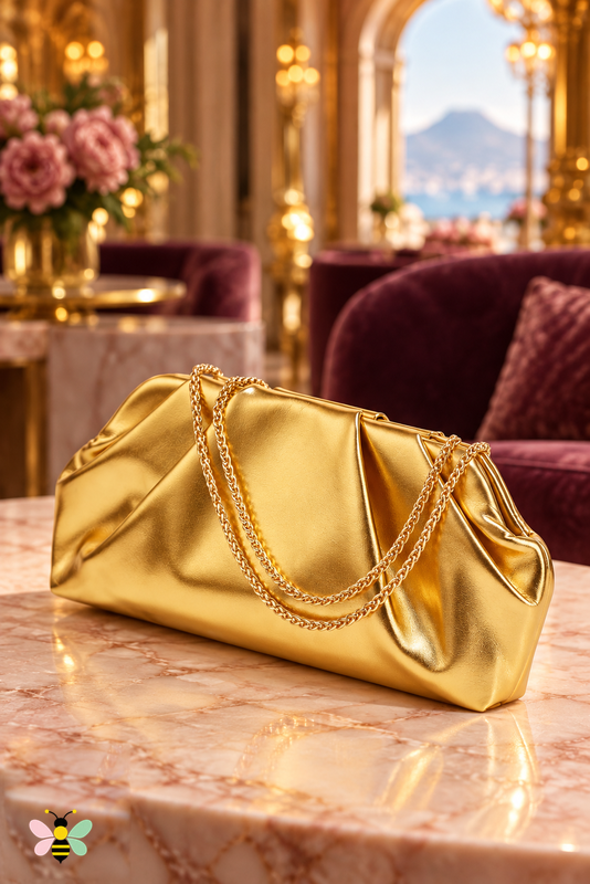Golden Hour Ruched Chain Bag | Canary Yellow | front