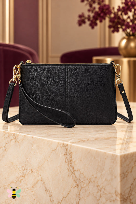 Blush Hour Convertible Clutch — Black — front view