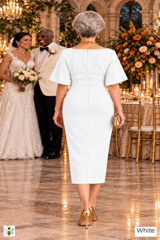 The Estate Portrait Boat-Neck Dress | White | back