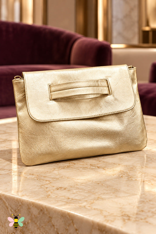Savoy Envelope Clutch — Gold — front view