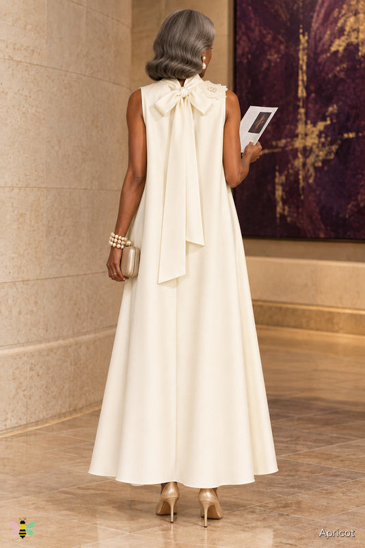 The Fleur Salon Bow-Back Dress | Apricot | back