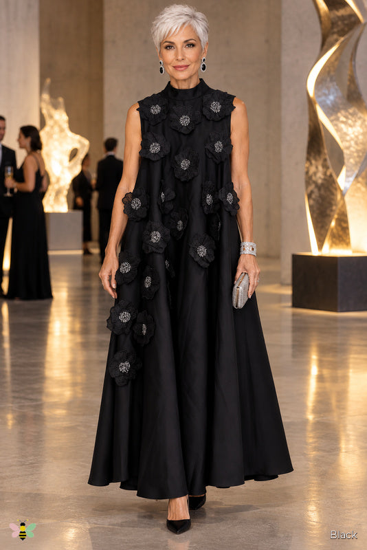 The Fleur Salon Bow-Back Dress | Black | front
