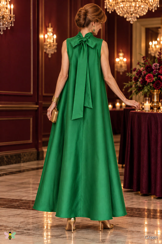 The Fleur Salon Bow-Back Dress | Green | back