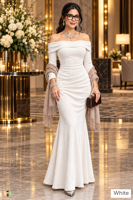 The Velvet Ovation Mermaid Gown | White | front