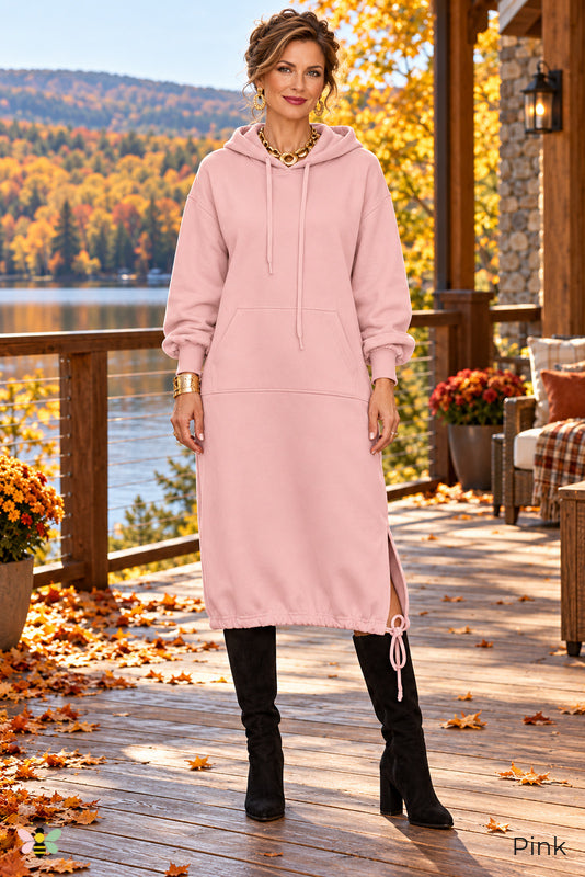 Weekend Circuit Hooded Midi Dress | Pink | front